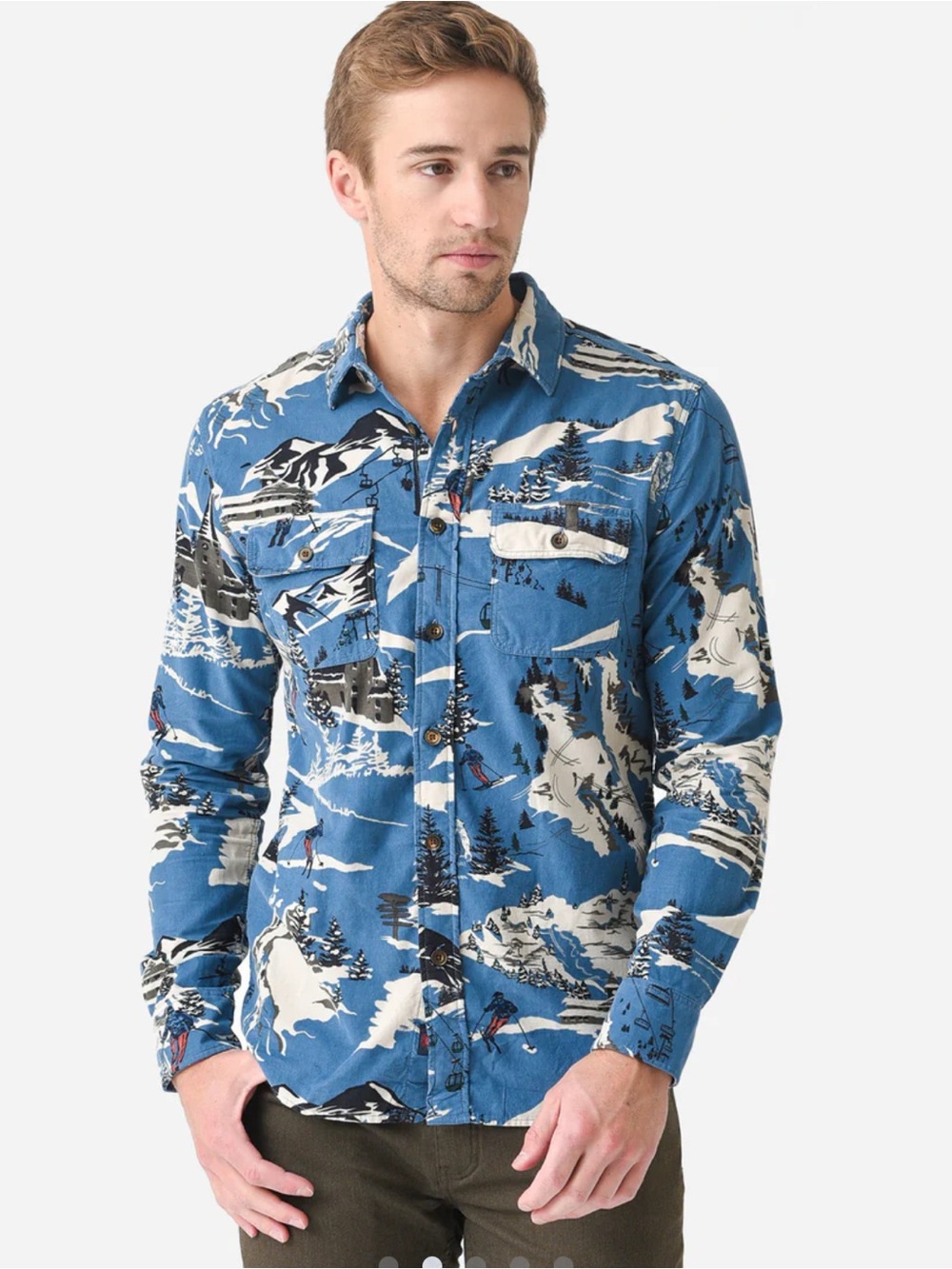 Faherty Men’s Printed Stretch Corduroy Shirt